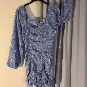 Blue Scrunch Dress